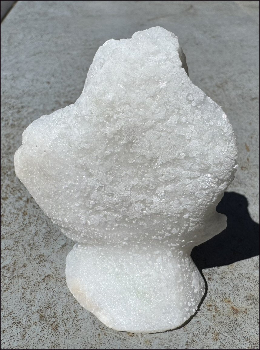 Fluorescent Red SPINEL in Marble Standing Stone - Energizing!