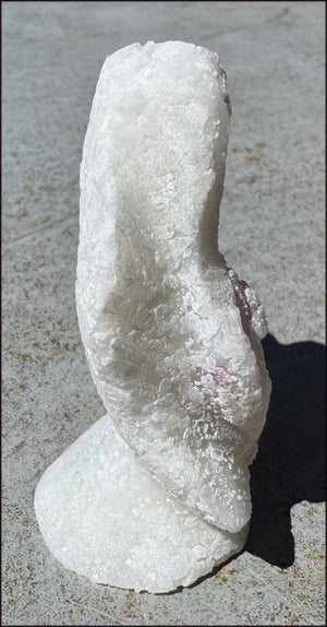 Fluorescent Red SPINEL in Marble Standing Stone - Energizing!