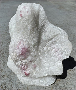 Fluorescent Red SPINEL in Marble Standing Stone - Energizing!