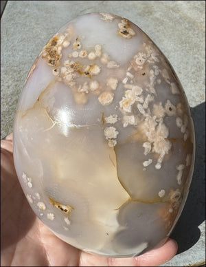 Cherry Blossom Agate Standing Stone with Cool VUGS - just under 2lbs