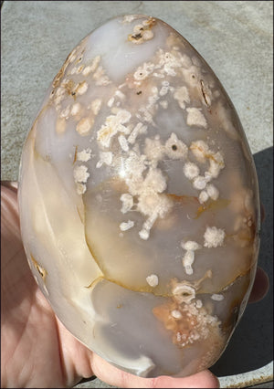 Cherry Blossom Agate Standing Stone with Cool VUGS - just under 2lbs