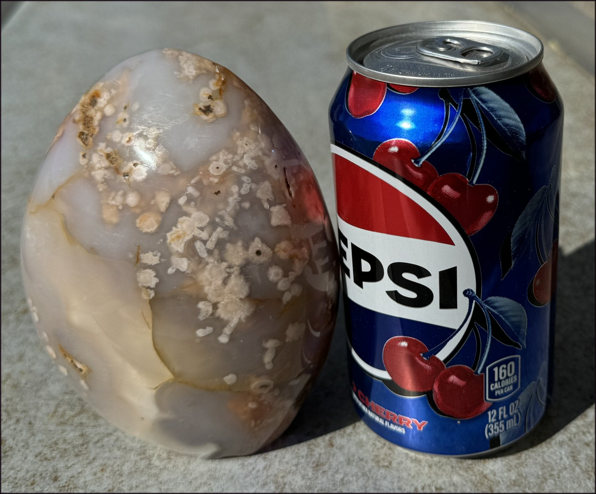 Cherry Blossom Agate Standing Stone with Cool VUGS - just under 2lbs