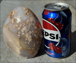 Cherry Blossom Agate Standing Stone with Cool VUGS - just under 2lbs
