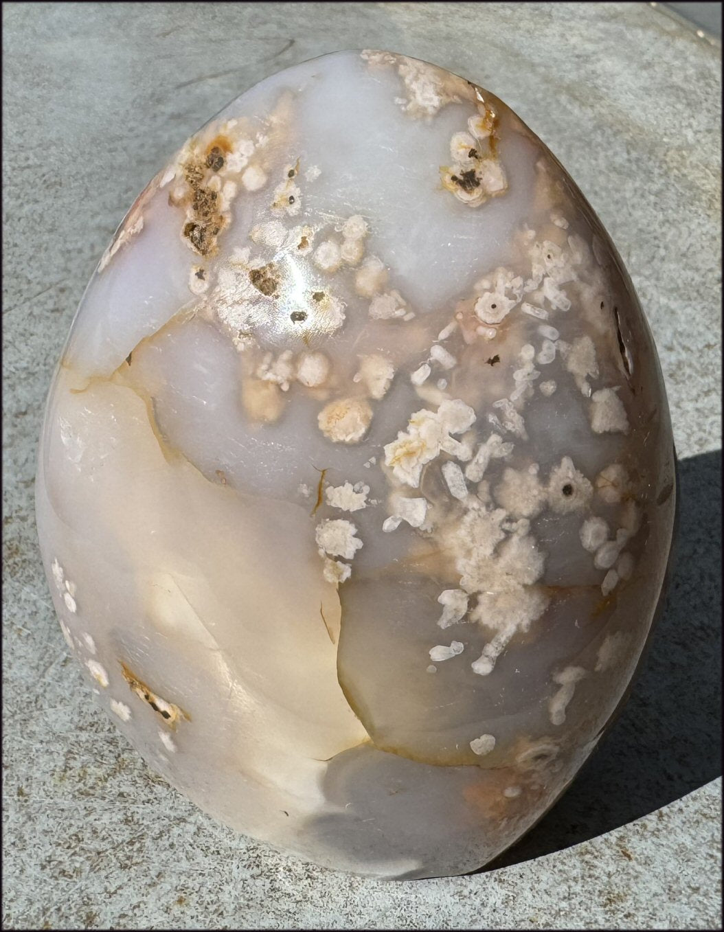 Cherry Blossom Agate Standing Stone with Cool VUGS - just under 2lbs