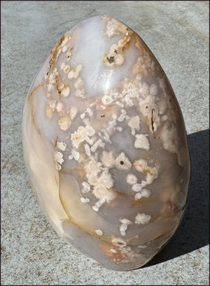 Cherry Blossom Agate Standing Stone with Cool VUGS - just under 2lbs