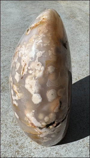 Cherry Blossom Agate Standing Stone with Cool VUGS - just under 2lbs