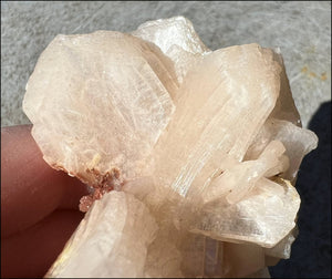 Lg. Sparkly Peachy STILBITE Crystal Cluster - Intuition, Creativity