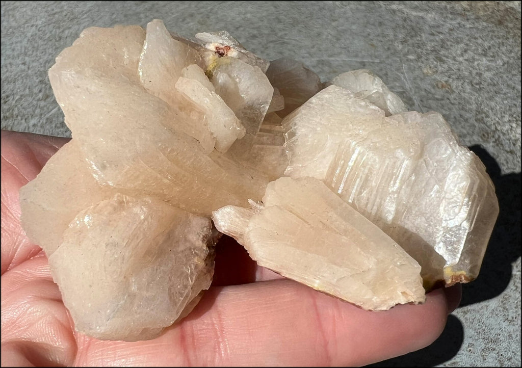 Lg. Sparkly Peachy STILBITE Crystal Cluster - Intuition, Creativity