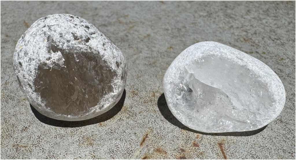 1 Pair Brazilian Window Quartz / Seer Stones - 1 Quartz, 1 Smoky Quartz