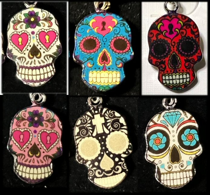 Small Acrylic SUGAR SKULL Earrings - 6 colors