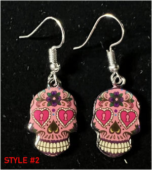 Small Acrylic SUGAR SKULL Earrings - 6 colors