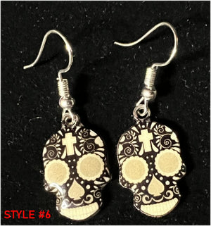 Small Acrylic SUGAR SKULL Earrings - 6 colors