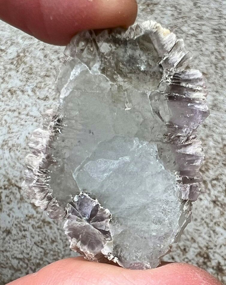 Polished Purple Aragonite Crystal Slice - Reduce anger, Enhance understanding