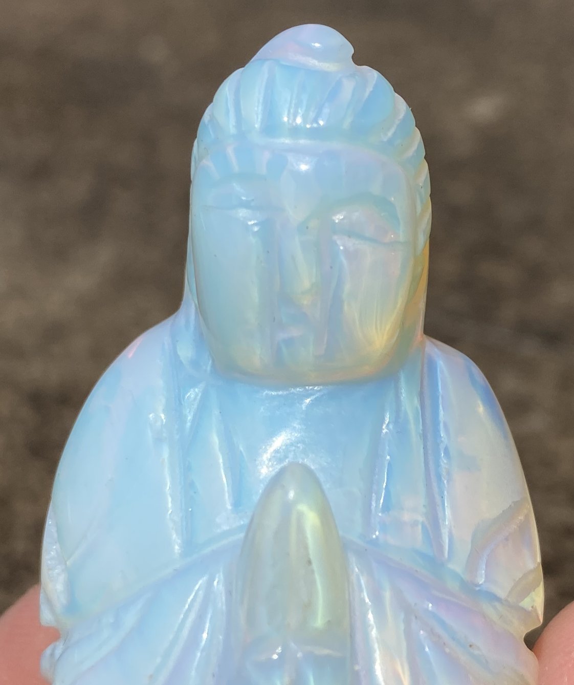 Carved Opalite KWAN YIN Goddess - Goddess of Compassion and Mercy