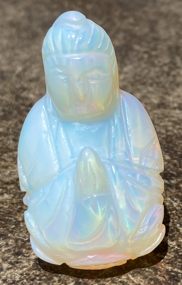 Carved Opalite KWAN YIN Goddess - Goddess of Compassion and Mercy