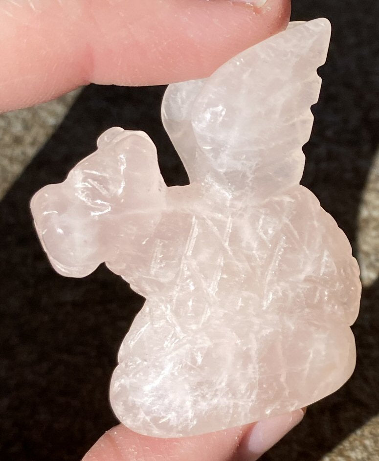 ROSE QUARTZ Medieval Style DRAGON Totem - Stone of Love