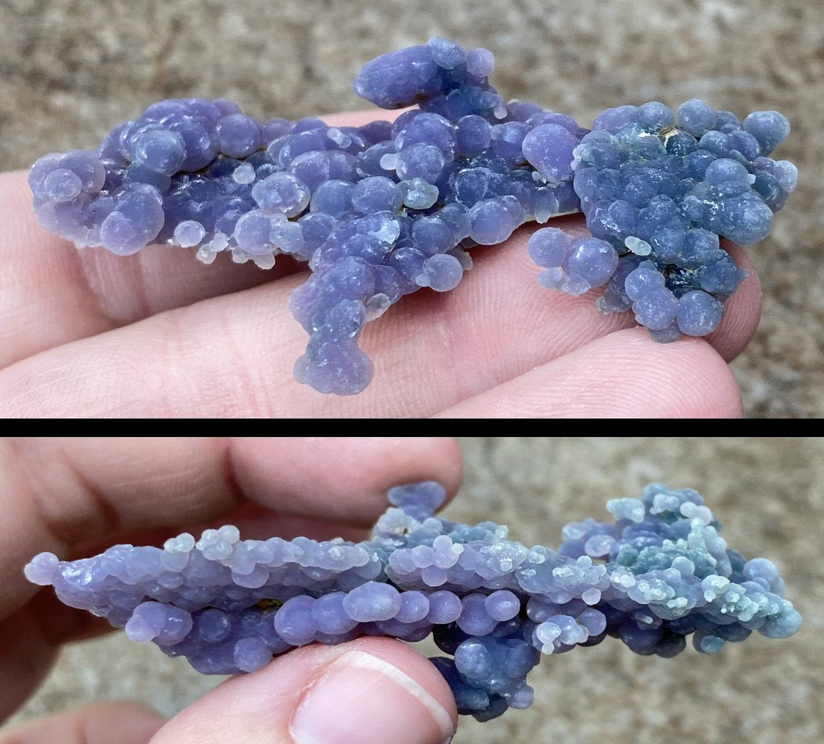 ~Lovely~ 2-Toned Dark Turquoise + Purple Grape Chalcedony Crystal Cluster
