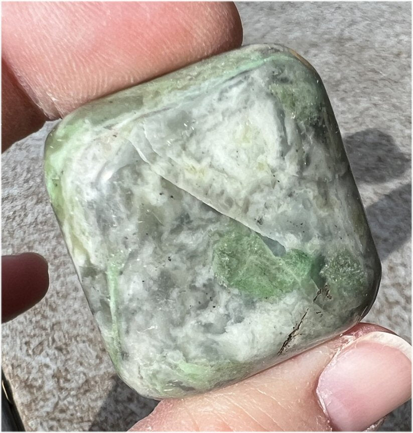 Green Grossular Garnet Crystal Pocket Stone - Serenity, Heart Chakra