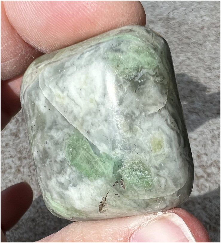 Green Grossular Garnet Crystal Pocket Stone - Serenity, Heart Chakra