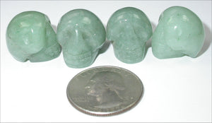 GREEN AVENTURINE Pocket Sized Crystal Skull - Renewal! Clear Heart Chakra!