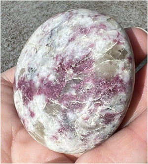 Madagascar Pink Tourmaline + Quartz + Feldspar Mix Crystal PALM STONE