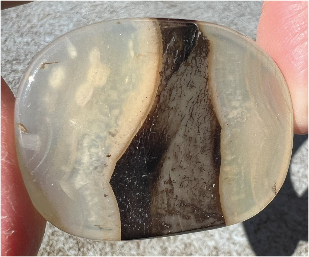 Beautifully Translucent AGATE Pocket / Palm Stone - Courage, Harmony