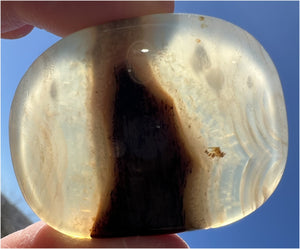 Beautifully Translucent AGATE Pocket / Palm Stone - Courage, Harmony