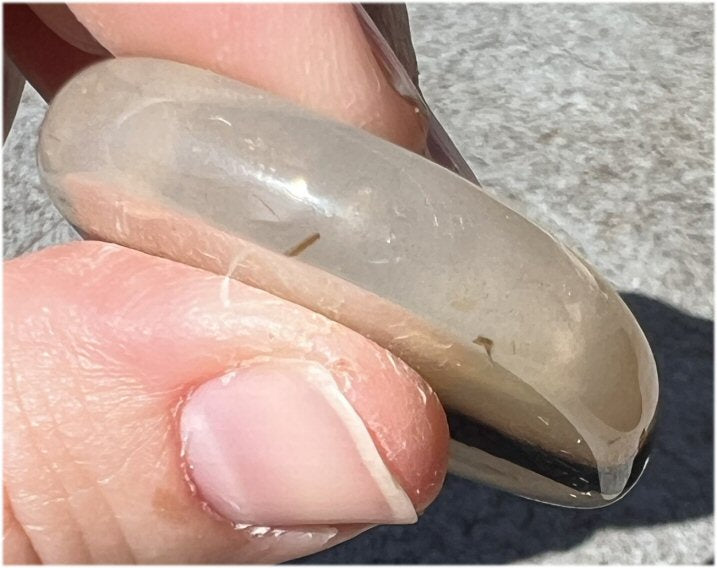 Beautifully Translucent AGATE Pocket / Palm Stone - Courage, Harmony