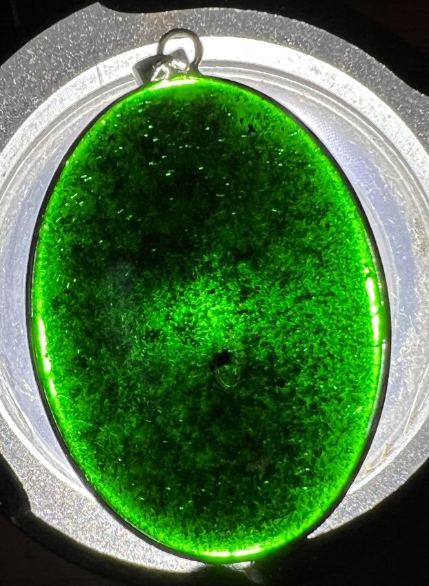 GREEN Goldstone Crystal Pendant - Mental rejuvenation!