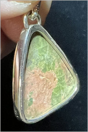Sterling Silver UNAKITE Crystal Pendant - Connect with Animal Guides