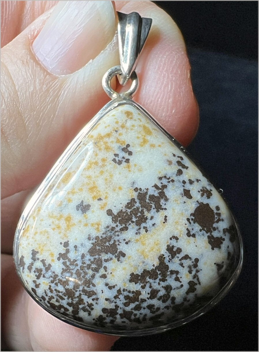 Sterling Silver DOLOMITE Crystal Pendant with Dendritic inclusions - with Synergy 9+ years