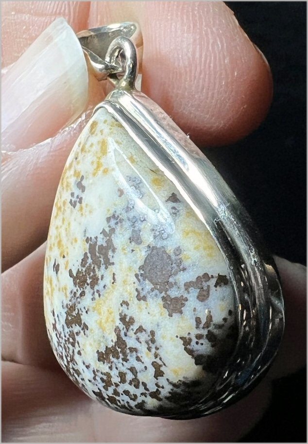 Sterling Silver DOLOMITE Crystal Pendant with Dendritic inclusions - with Synergy 9+ years