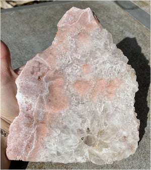5lbs+ Pink Amethyst Standing Stone with Vugs, Lots of Sparkly Quartz Inclusions - Cleanse + Balance Emotions