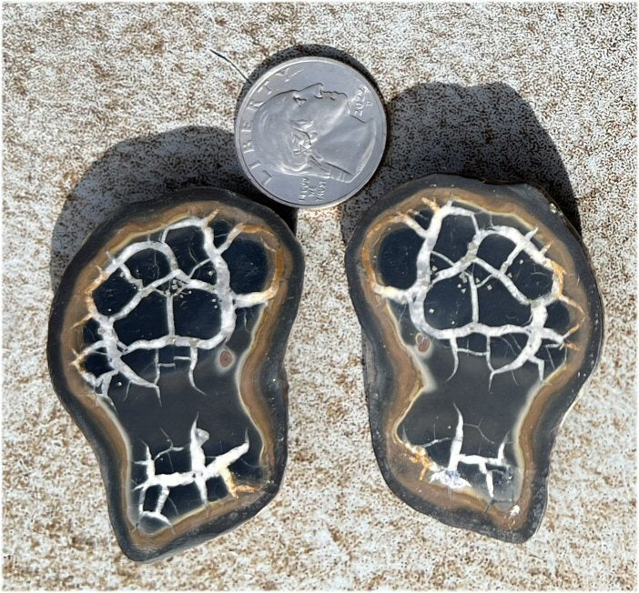 Moroccan Septarian Nodule Pair - Communication with Mother Earth