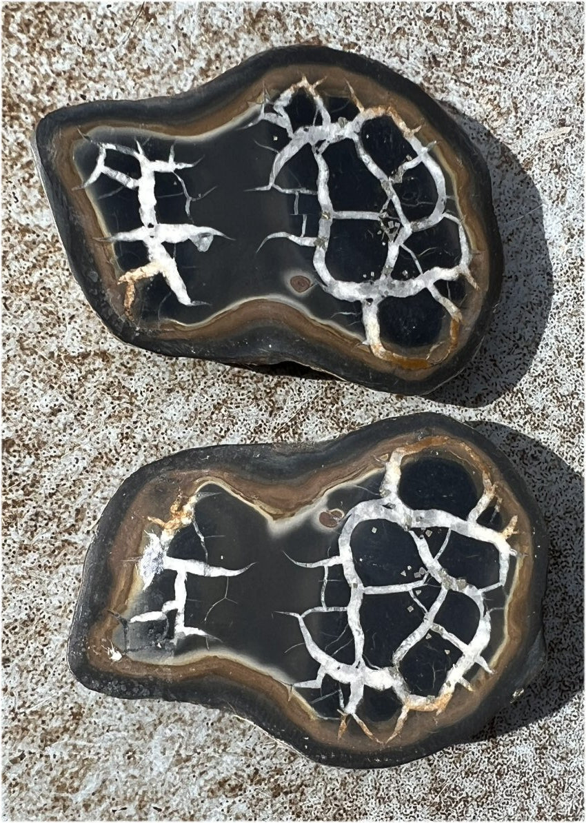 Moroccan Septarian Nodule Pair - Communication with Mother Earth