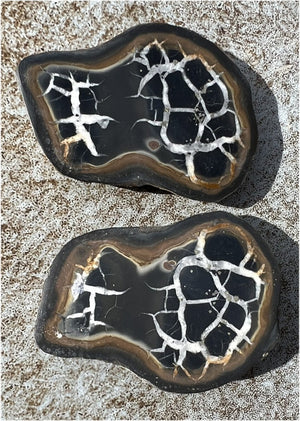 Moroccan Septarian Nodule Pair - Communication with Mother Earth