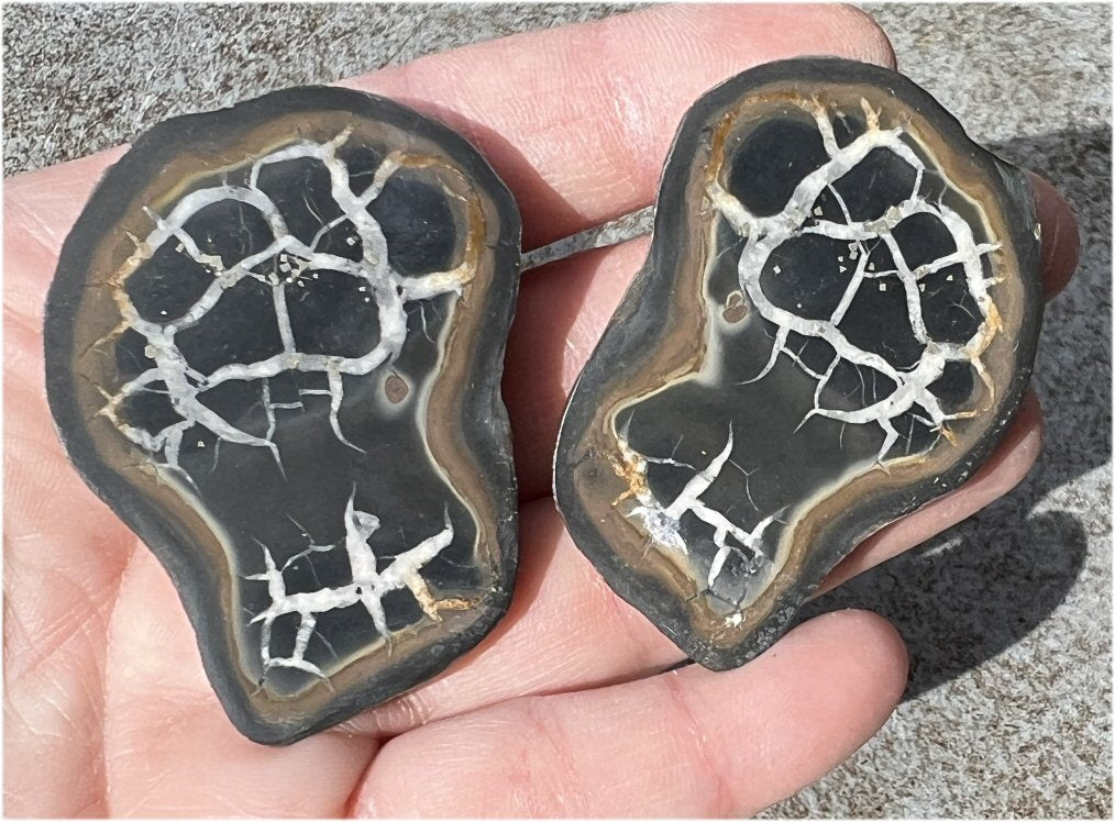 Moroccan Septarian Nodule Pair - Communication with Mother Earth