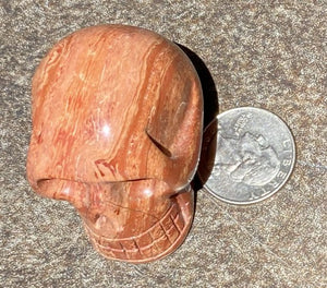 Red Spiral Jasper CRYSTAL SKULL w/ Groovy Psychedelic patterns