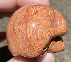 Red Spiral Jasper CRYSTAL SKULL w/ Groovy Psychedelic patterns