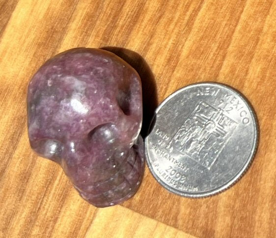 Small LEPIDOLITE Crystal Skull - AKA Lavenderine - Relaxation, Optimism