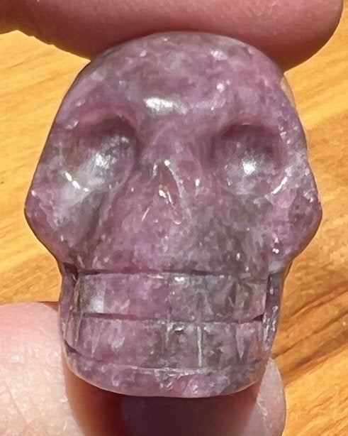 Small LEPIDOLITE Crystal Skull - AKA Lavenderine - Relaxation, Optimism