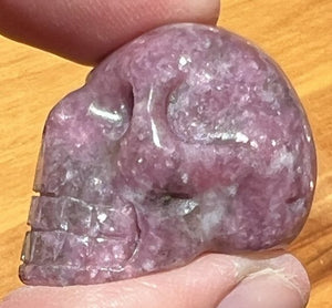 Small LEPIDOLITE Crystal Skull - AKA Lavenderine - Relaxation, Optimism