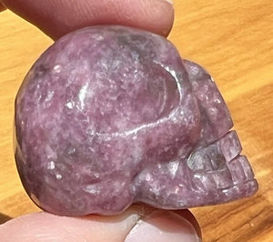 Small LEPIDOLITE Crystal Skull - AKA Lavenderine - Relaxation, Optimism