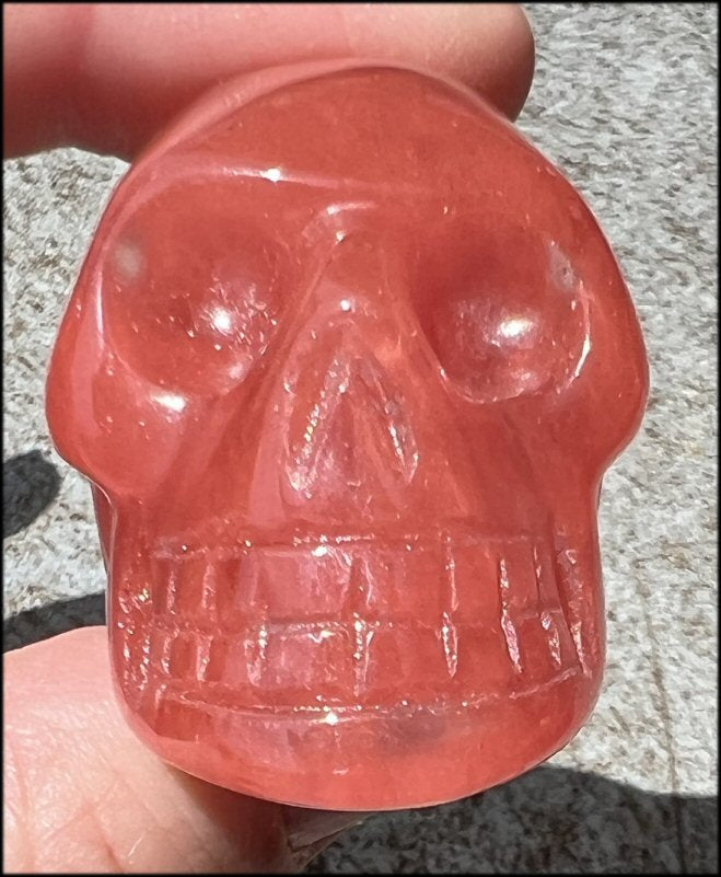 Strawberry Quartz CRYSTAL SKULL - Stimulate Heart Chakra, Grounding