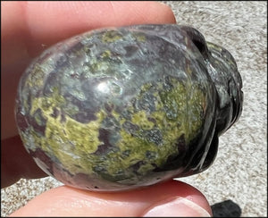 Dragon's Blood Jasper CRYSTAL SKULL - Enhance emotional + Spiritual Growth