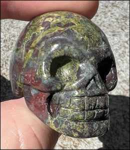 Dragon's Blood Jasper CRYSTAL SKULL - Enhance emotional + Spiritual Growth