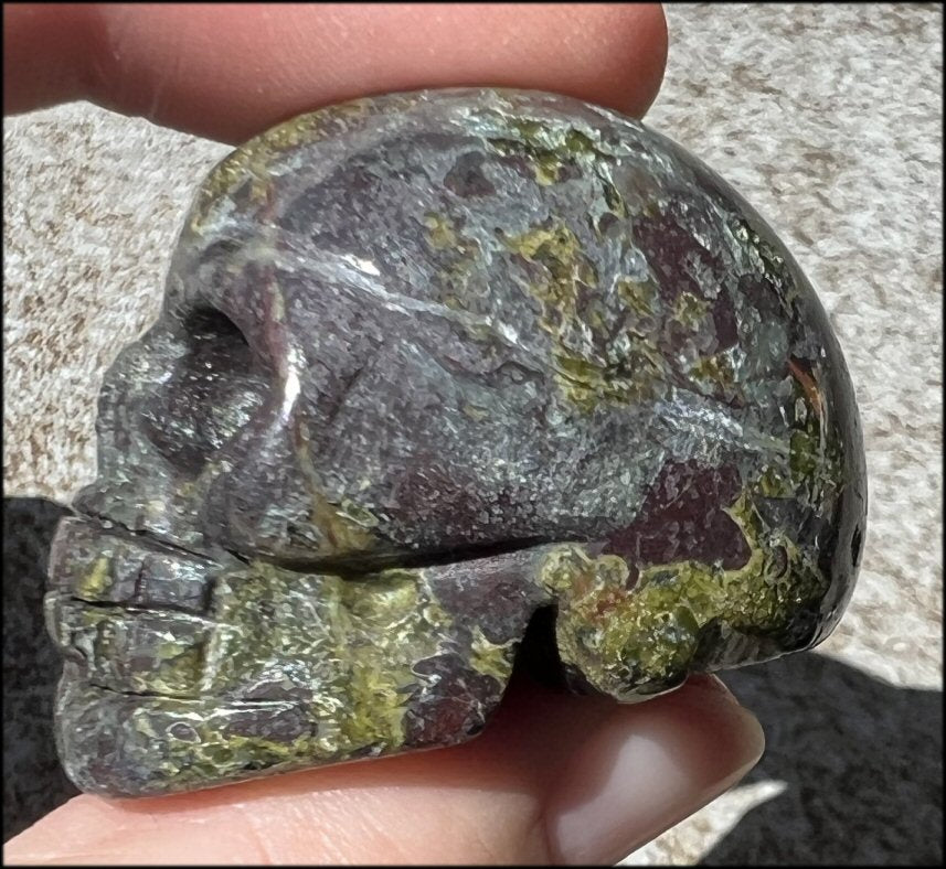 Dragon's Blood Jasper CRYSTAL SKULL - Enhance emotional + Spiritual Growth