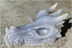 XL Agate DRAGON Crystal Skull - Vitality, Protection
