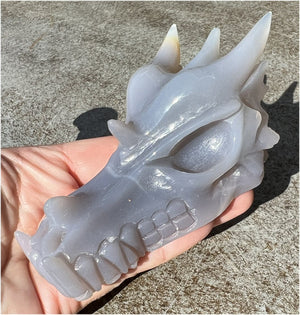 XL Agate DRAGON Crystal Skull - Vitality, Protection