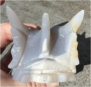 XL Agate DRAGON Crystal Skull - Vitality, Protection